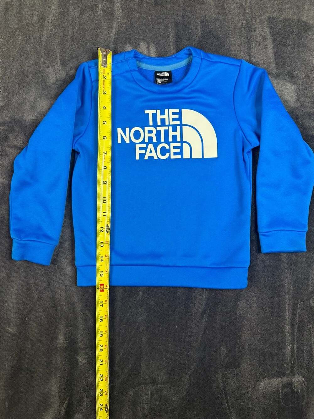 The North Face Sweatshirt Size 4T Blue Big Logo Toddler Fleece Pullover#133